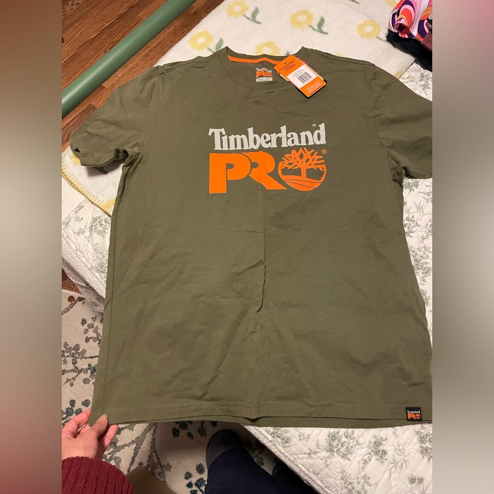 Timberland PRO Green Tee with Orange Accents